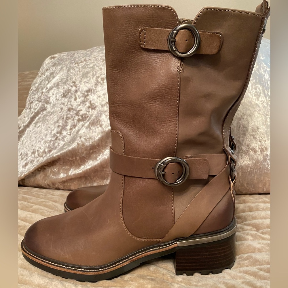 Vince Camuto Kerivini Leather Moto Boots 9.5